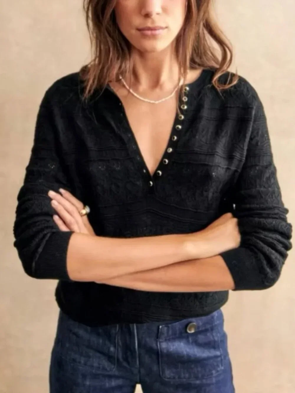 Sezane Lyna Jumper - Black - Size Medium - NWOT! - Picture 2 of 6